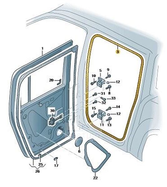 Imagen de JUNTA PUERTA INT. IZQ. Y DER.