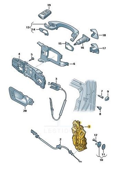 Imagen de CERRADURA DE LA PUERTA DER.