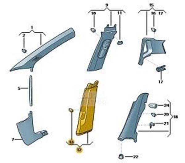 Imagen de REVESTIMIENTO COLUMNA B INF.IZQ. TCR 24
