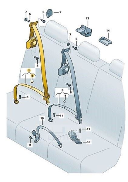 Imagen de CINTURON SEGURIDAD TRES PUNTOS DER.