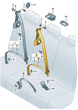 Imagen de CINTURON SEGURIDAD TRES PUNTOS CON AUTOMATICO Y CIERRE PULSA