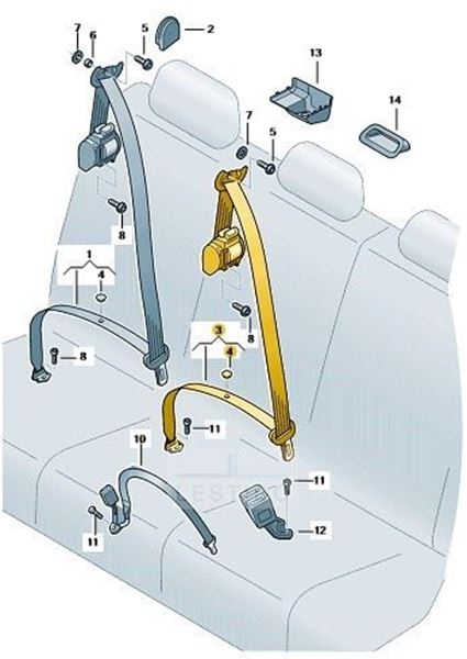 Imagen de CINTURON SEGURIDAD TRES PUNTOS CON AUTOMATICO Y CIERRE PULSA